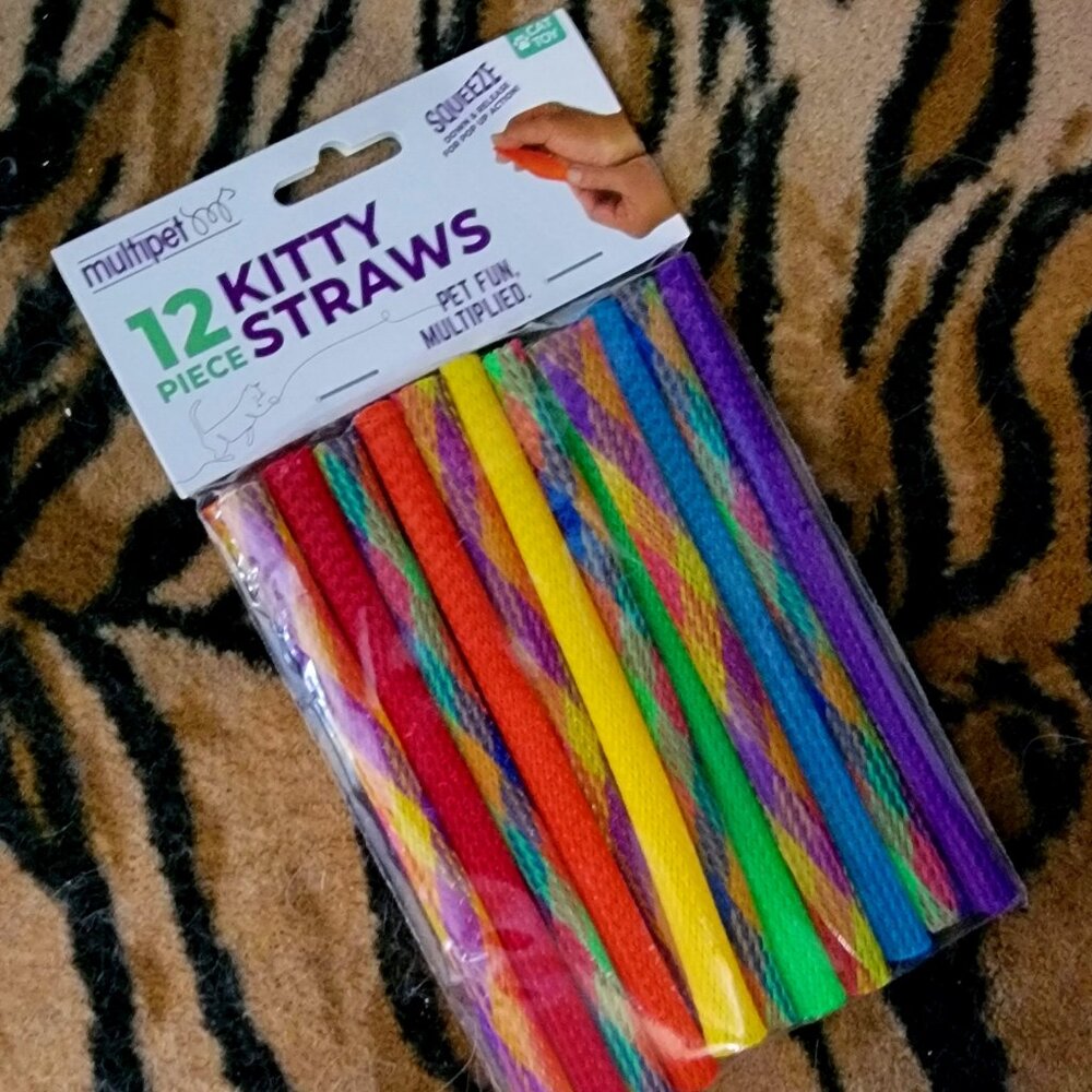 Cat Toy Straws 12 pack Multipet New!